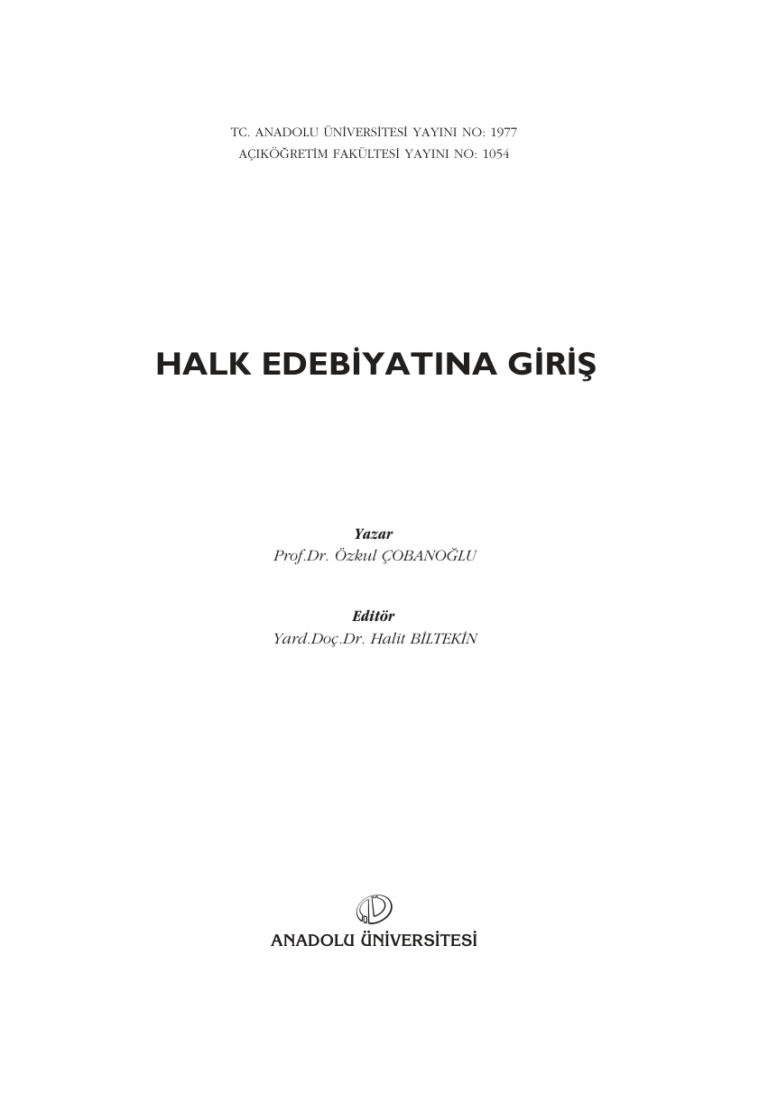 Halk Edebiyatına Giriş 2 PDF - Kolektif / Araştırma 23 Halk Edebiyatına Giriş 2 Kitap Kapağı