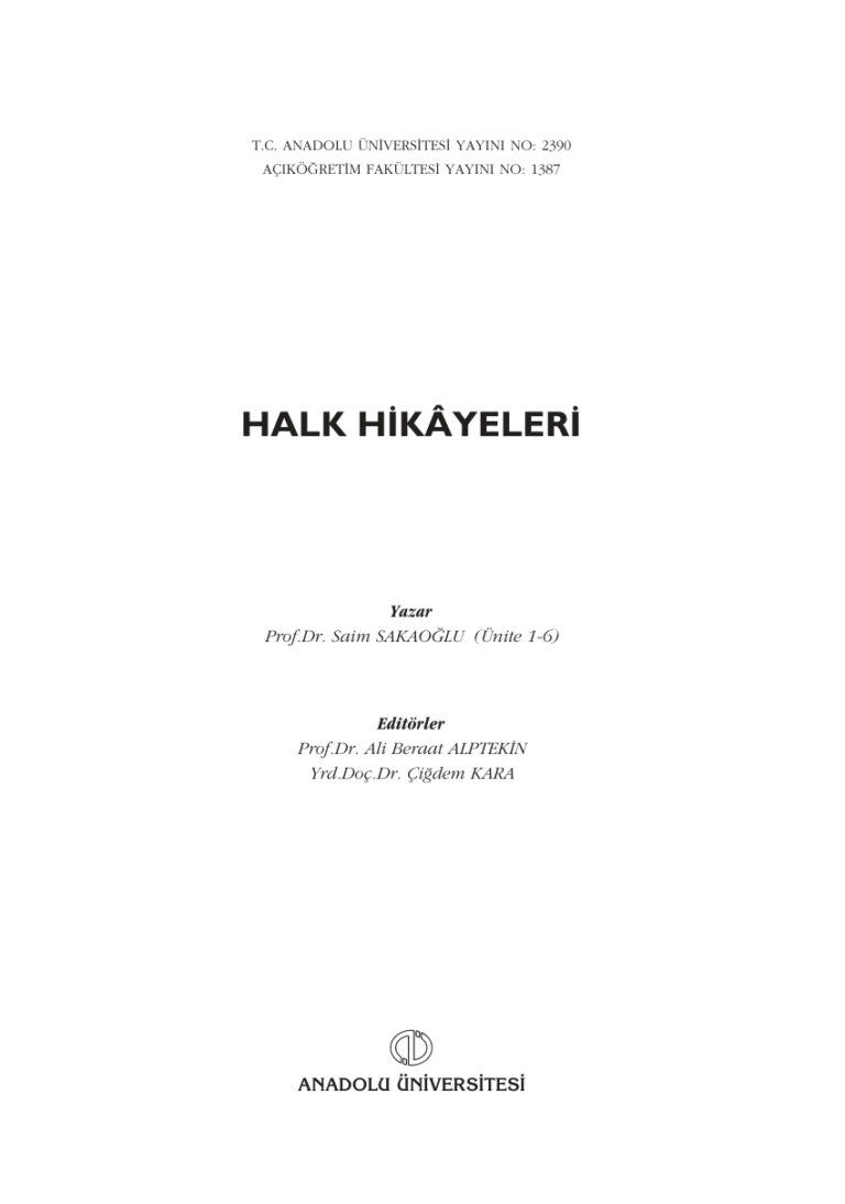 Halk Hikâyeleri PDF - Kolektif / Derleme 21 Halk Hikayeleri Kitap Kapağı