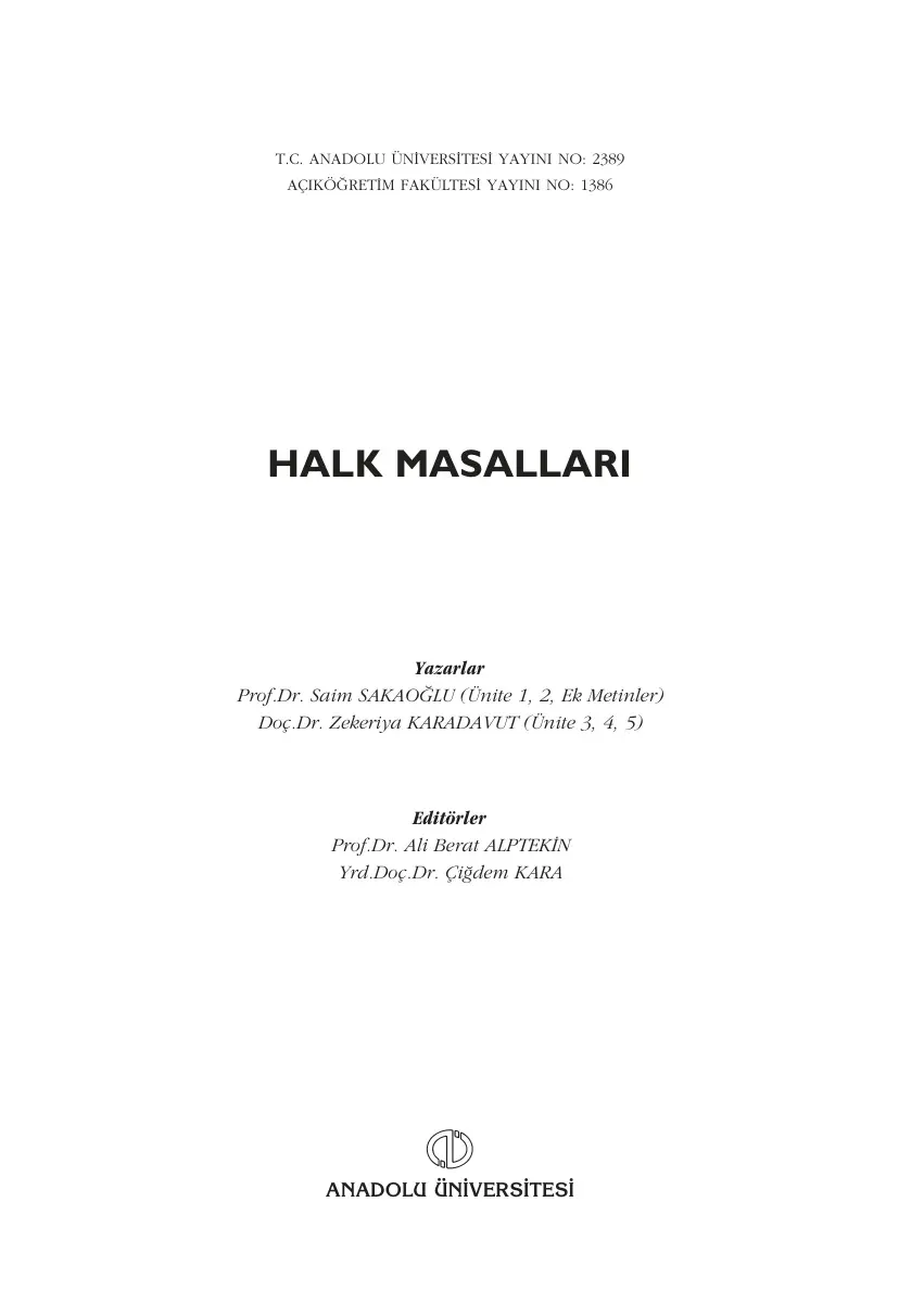 Halk Masalları PDF – Kolektif / Derleme