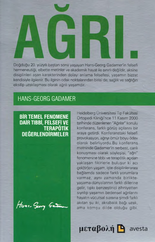 Ağrı: Eş PDF – Hans-Georg Gadamer