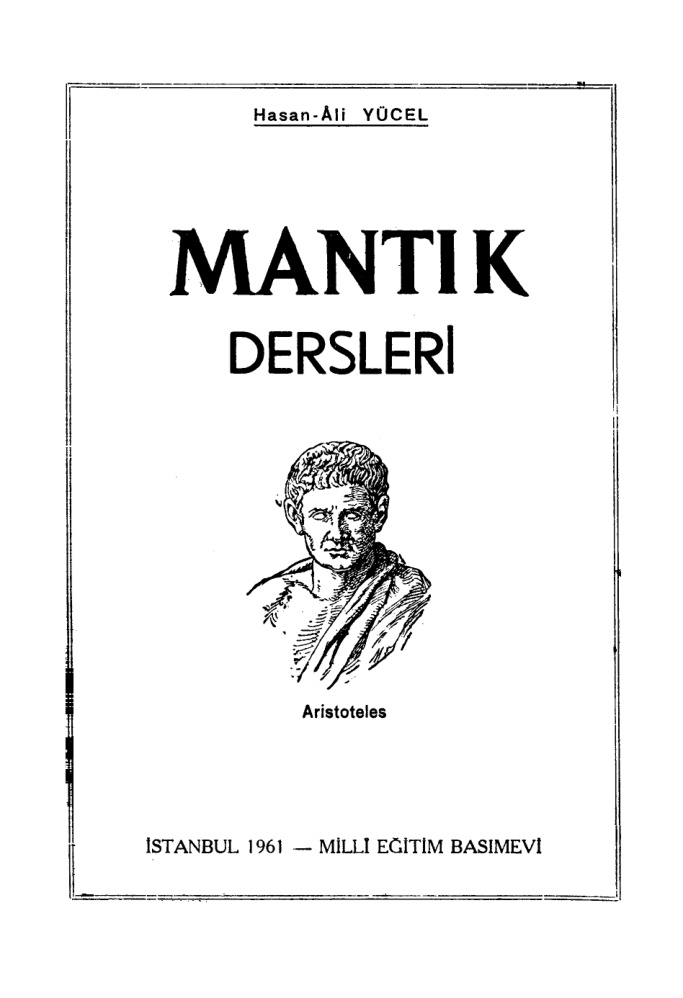 Mantık Dersleri (MEB, 1961) PDF – Hasan Âli Yücel