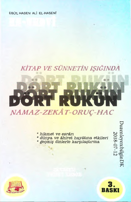 Kitap ve Sünnetin Işığında Dört Rükün: Namaz, Zekat, Oruç, Hac PDF – Ebu’l Hasan En-Nedvi