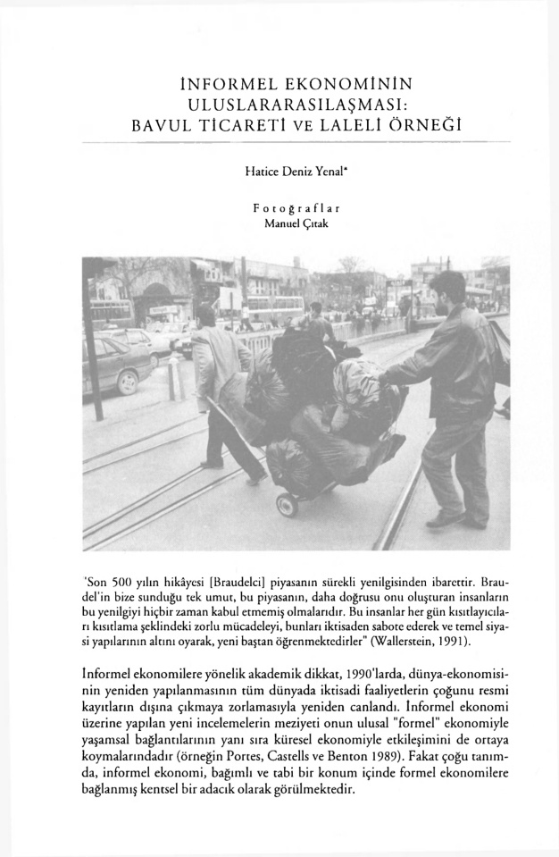 İnformel Ekonominin Uluslararasılaşması: Bavul Ticareti ve Laleli Örneği PDF – Hatice Deniz Yenal