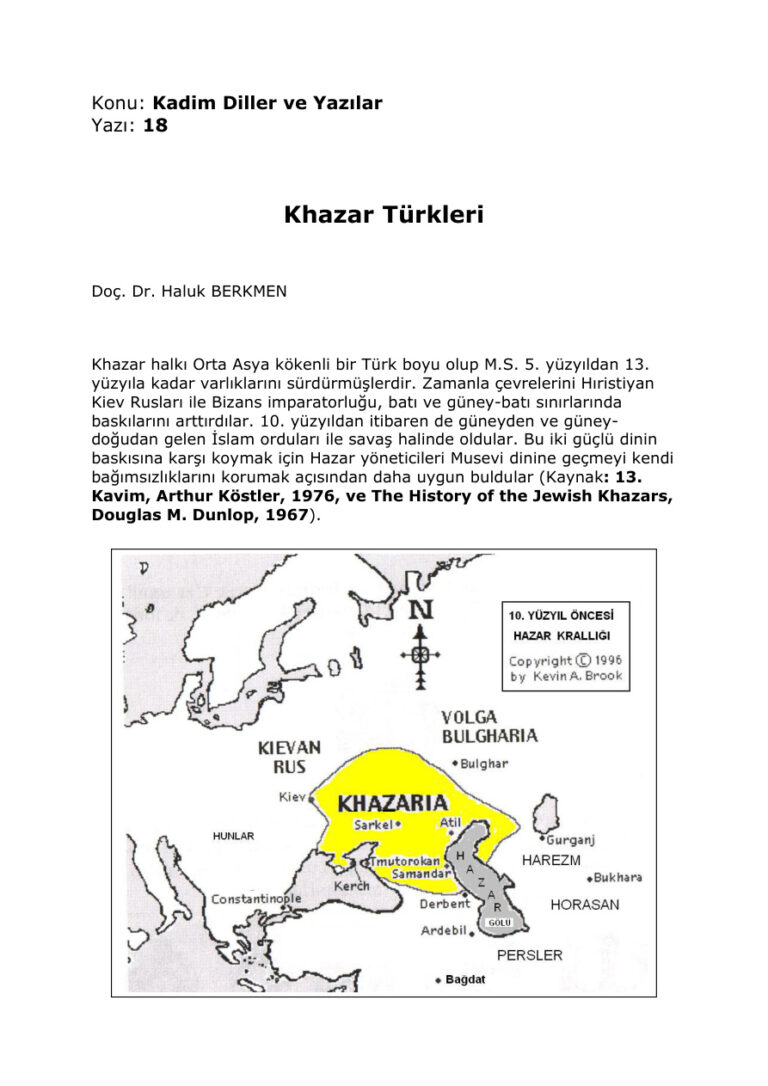 Hazar Türkleri Doc.Dr. Haluk Berkmen Kitap Kapağı