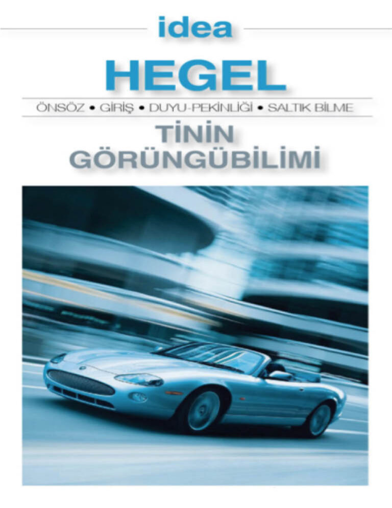 Hegel Tinin Görüngübilimi Kitap Kapağı