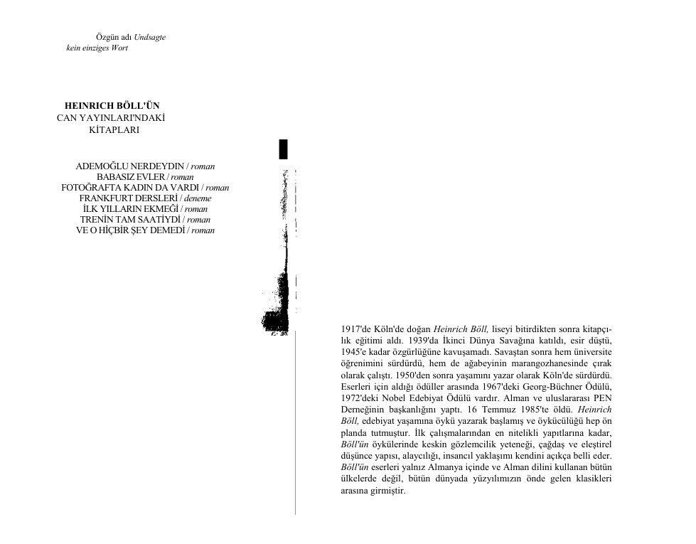 Ve O Hiçbir Şey Demedi PDF – Heinrich Böll
