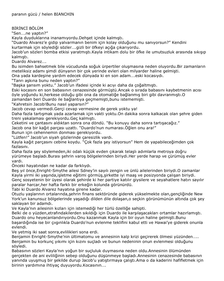 Paranın Gücü PDF – Helen Bianchin