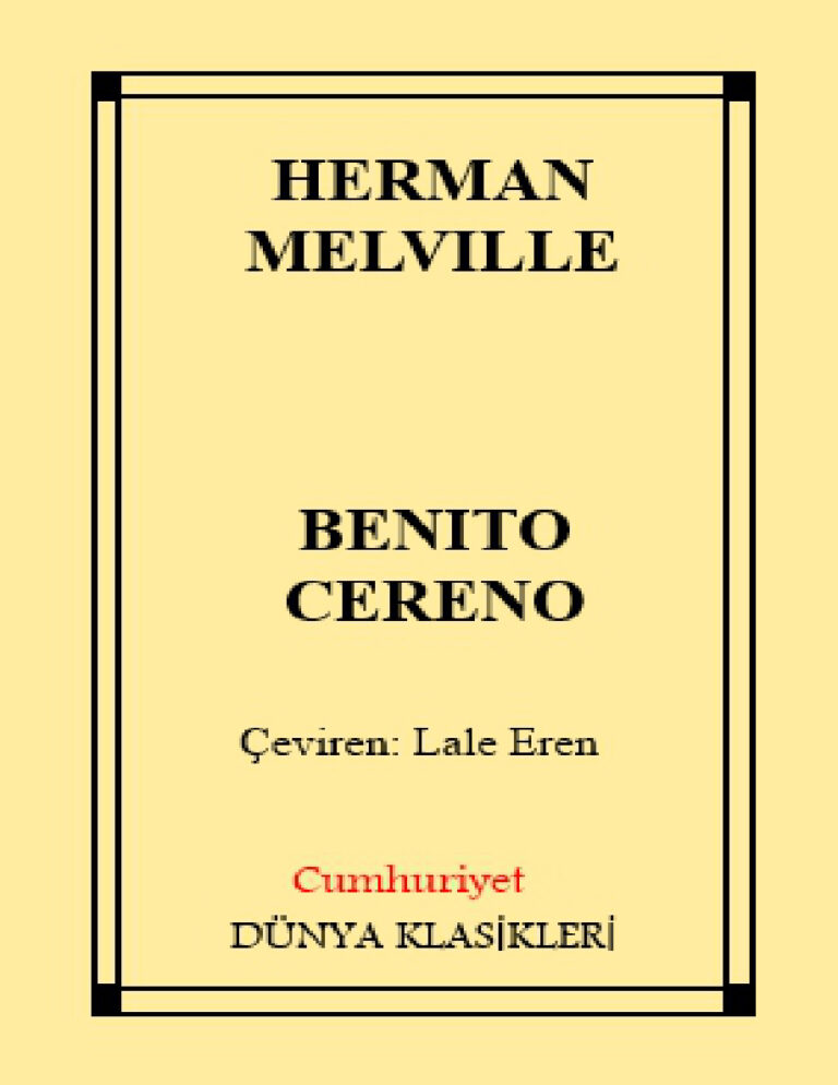 Herman Melville Benito Cereno Kitap Kapağı