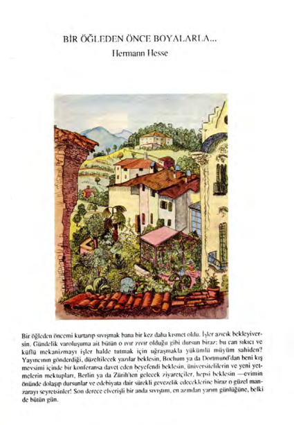 Bir Öğleden Önce Boyalarla PDF – Hermann Hesse