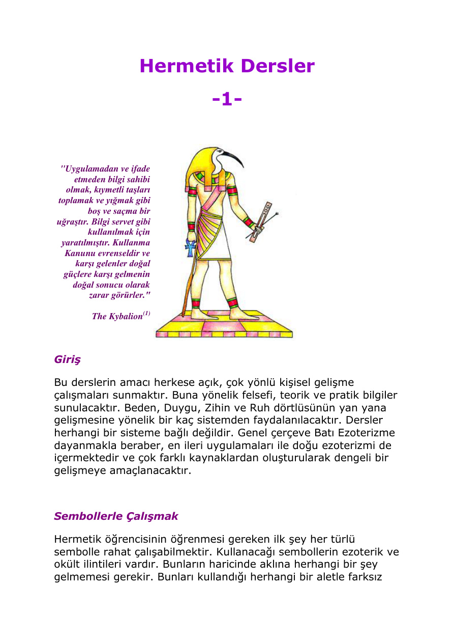 Hermetik Dersler PDF – Kolektif / Ezoterizm