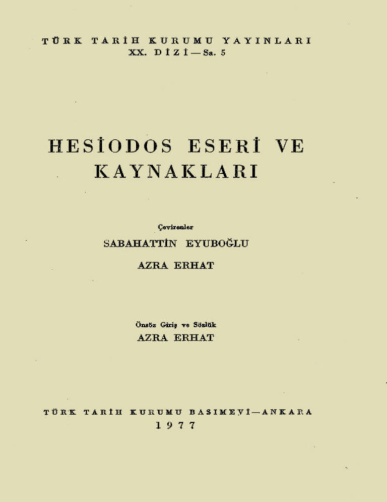 Hesiodes Hesiod Eseri ve Kaynakları Kitap Kapağı