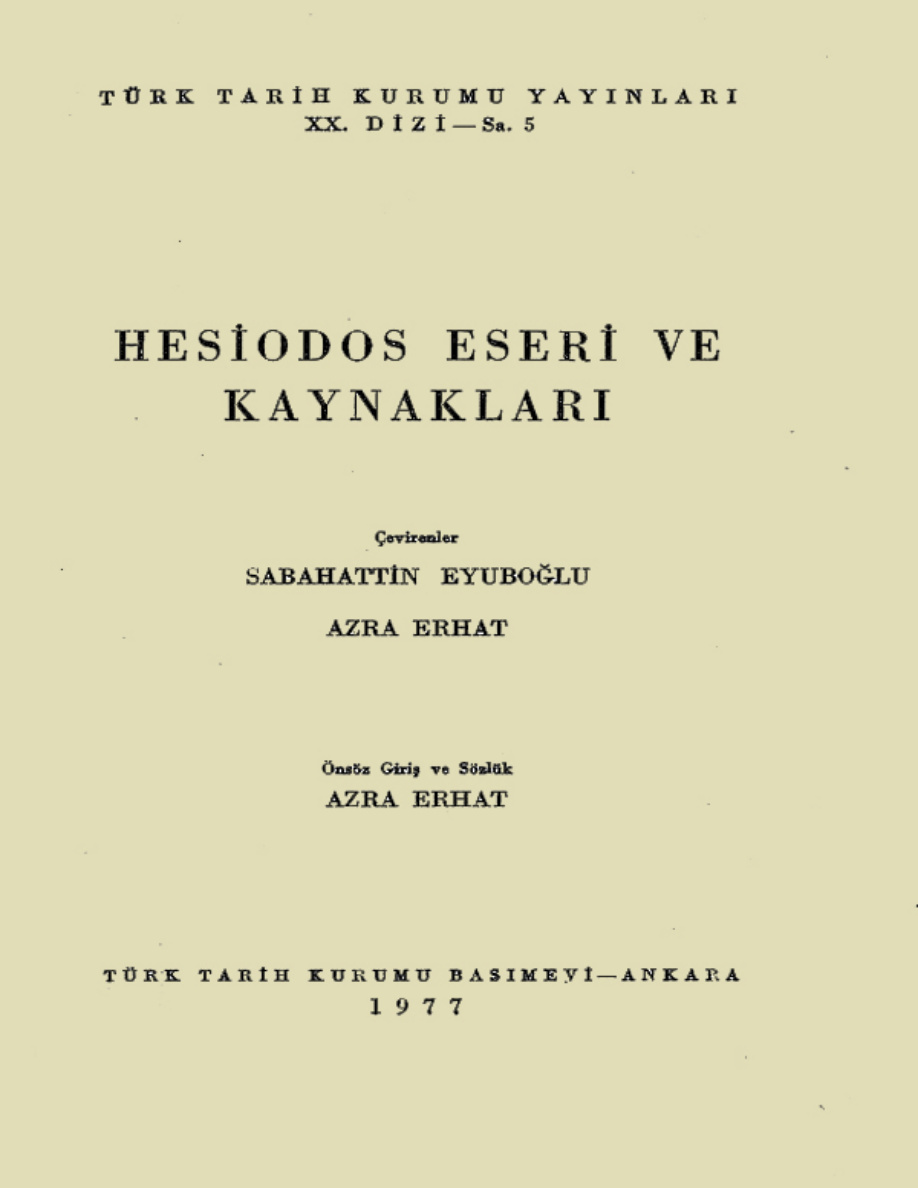 Hesiod Eseri ve Kaynakları PDF – Hesiodos (Derleme/Analiz)