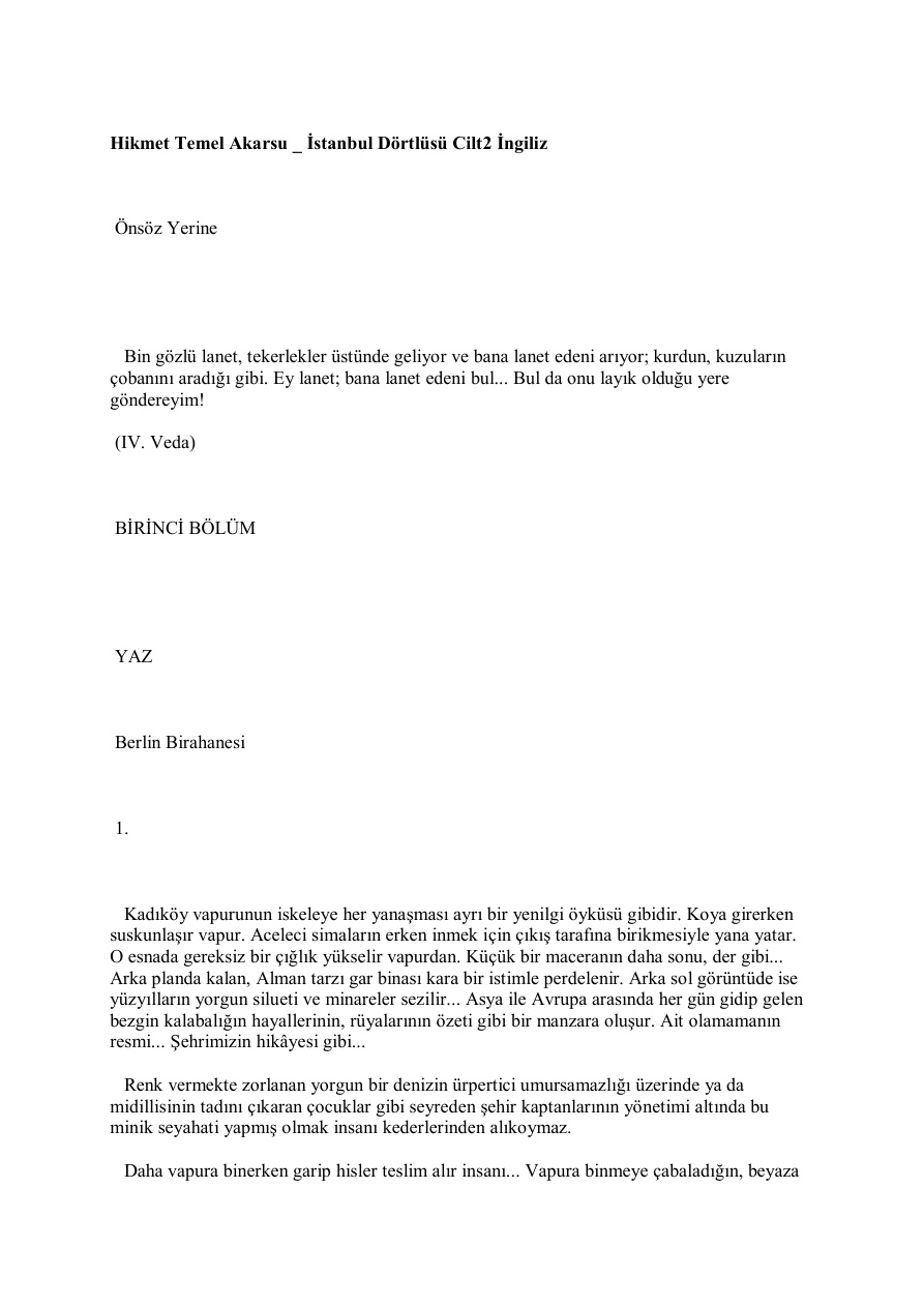 İstanbul Dörtlüsü 2: İngiliz PDF – Hikmet Temel Akarsu