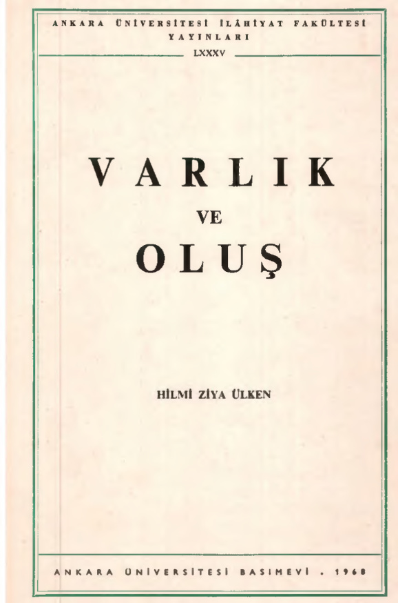 Varlık ve Oluş PDF – Hilmi Ziya Ülken