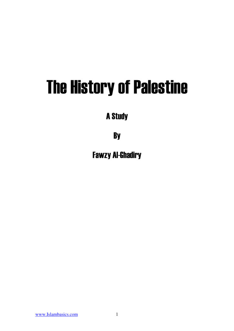History Of Palestine Kitap Kapağı
