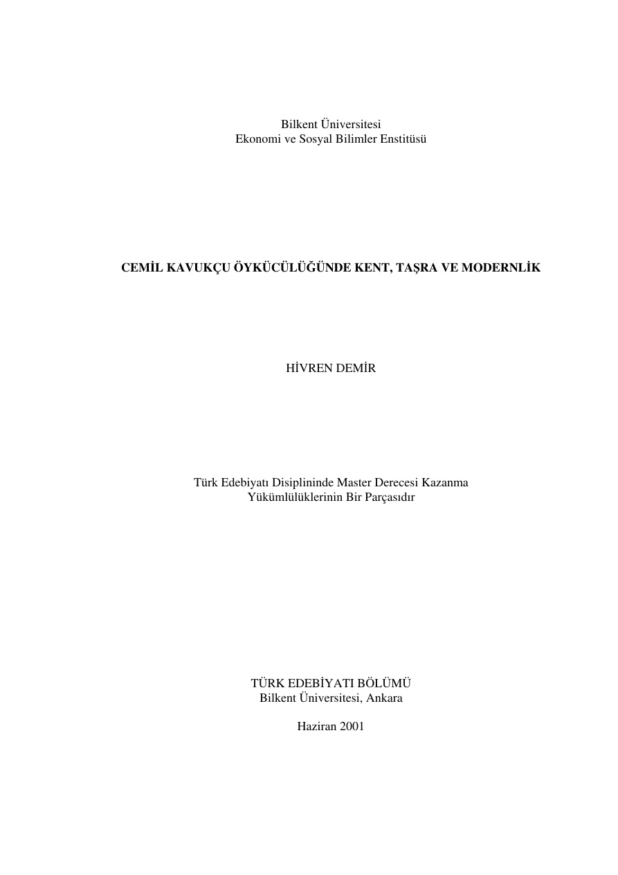 Cemil Kavukçu Öykücülüğünde Kent, Taşra ve Modernlik PDF – Hivren Demir
