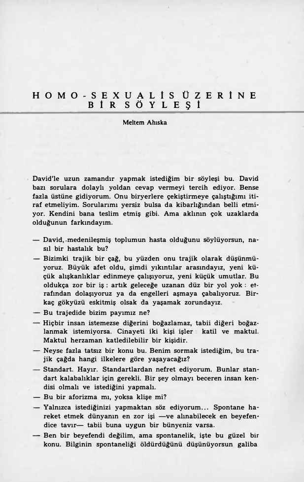 Homo-Sexualis Üzerine Bir Söyleşi PDF – Meltem Ahıska (Hazırlayan)