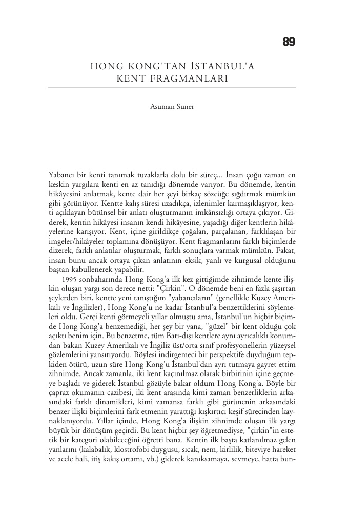 Hong Kong’tan İstanbul’a Kent Fragmanları PDF – Kolektif / Şehircilik