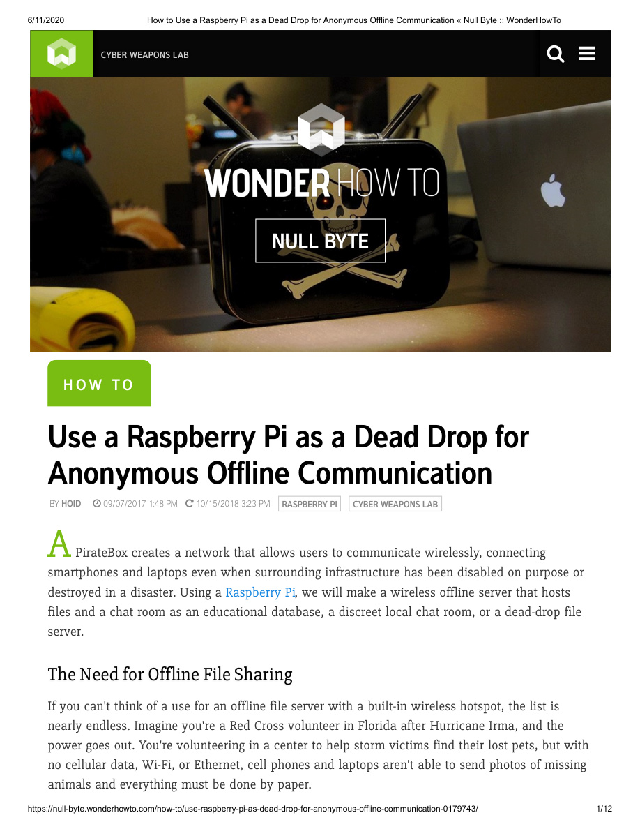 How to Use a Raspberry Pi as a Dead Drop PDF – Unknown