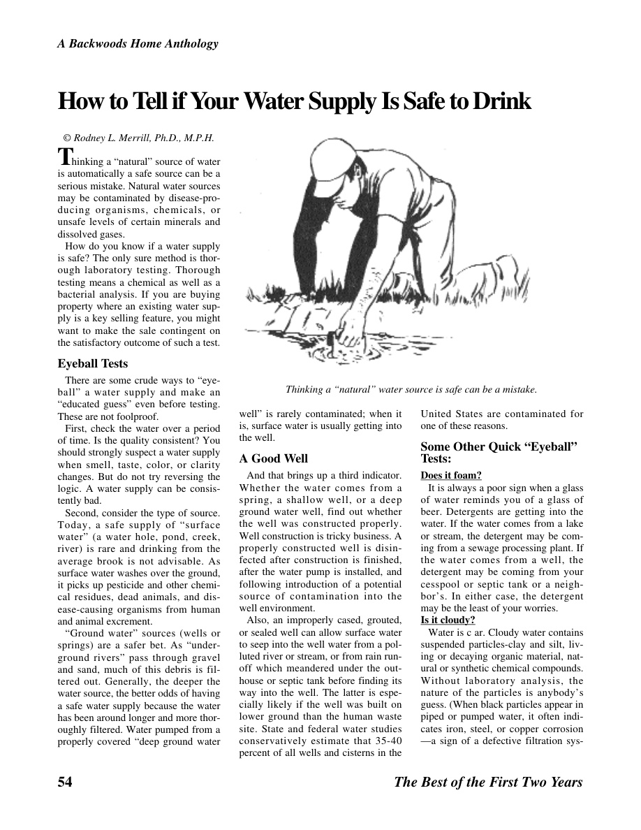 How to Tell if Your Water Supply is Safe to Drink PDF – Rodney J. Sanders