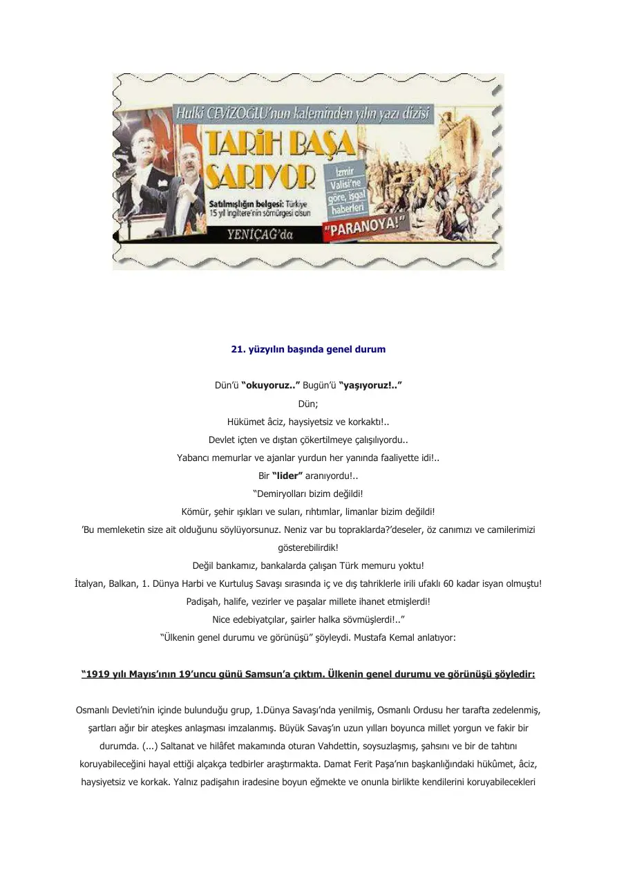 Tarih Başa Sarıyor (İkinci Baskı) PDF – Hulki Cevizoğlu
