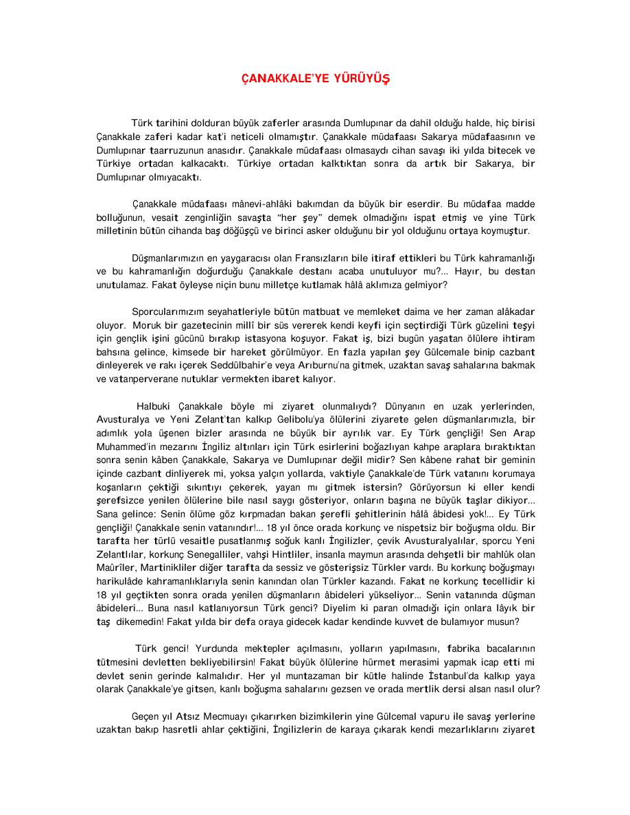 Çanakkale’ye Yürüyüş PDF – H. Nihal Atsız