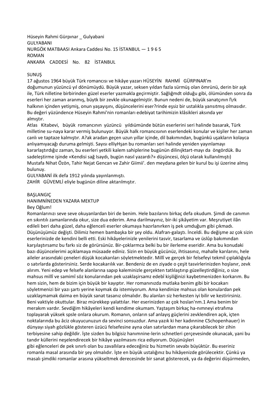 Gulyabani PDF – Hüseyin Rahmi Gürpınar