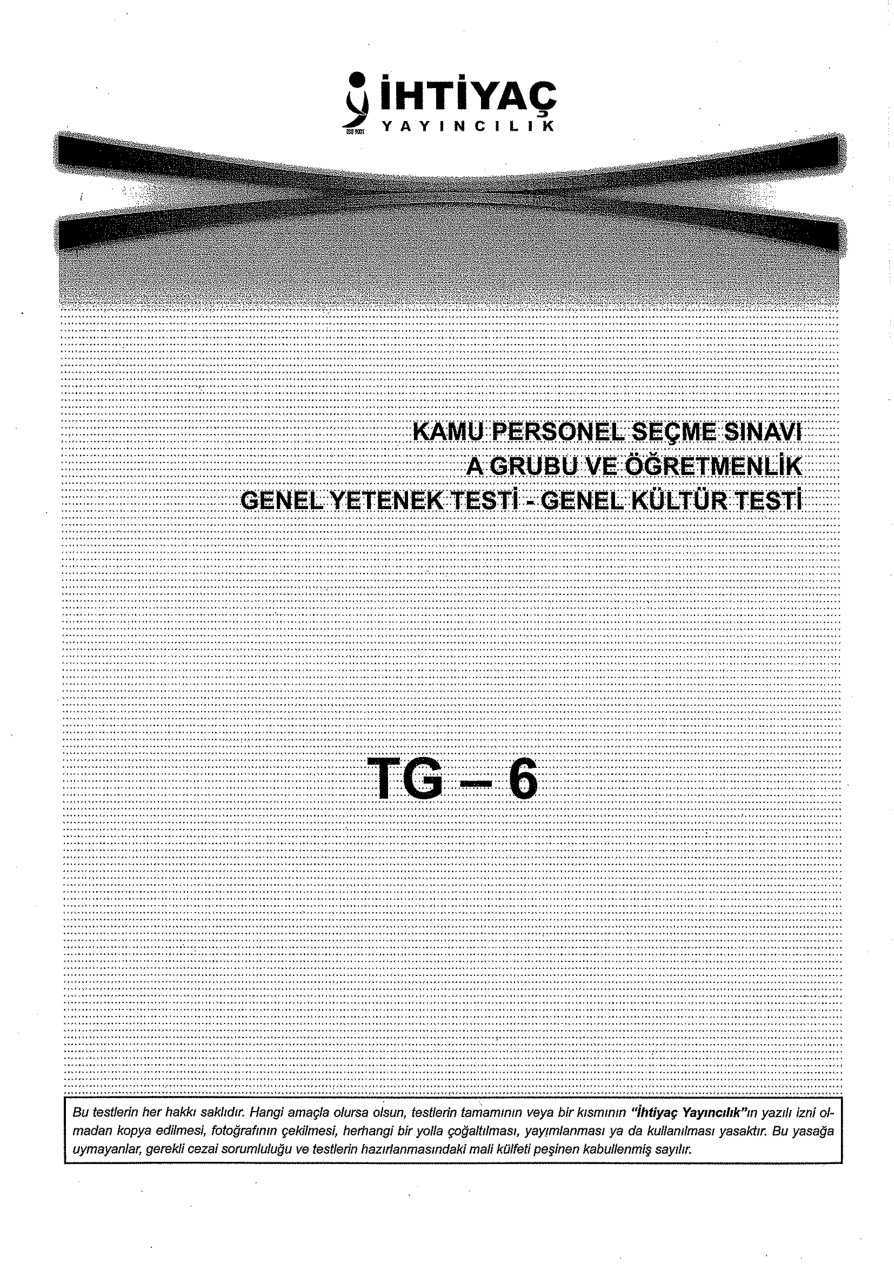 İhtiyaç 6 GKGY KPSS PDF – İhtiyaç Akademi Komisyon