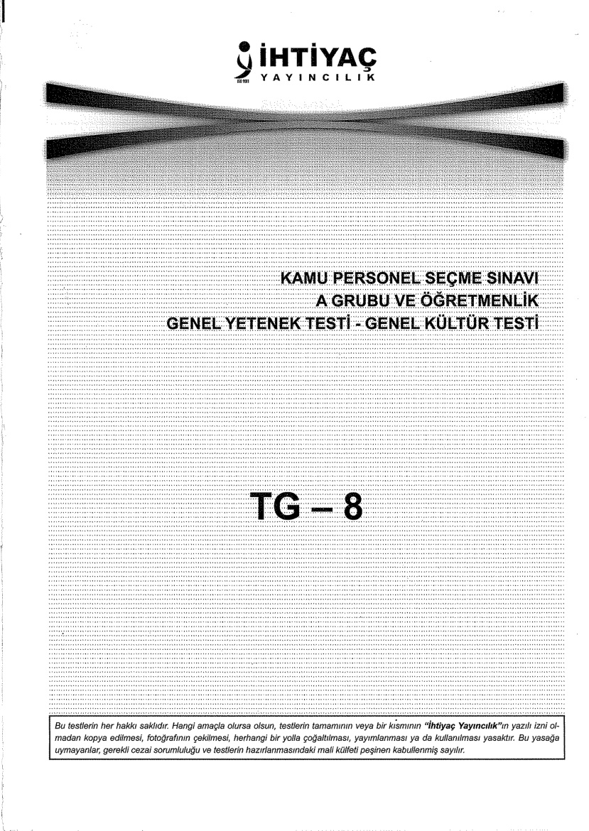 İhtiyaç 8 GKGY KPSS PDF – İhtiyaç Akademi Komisyon