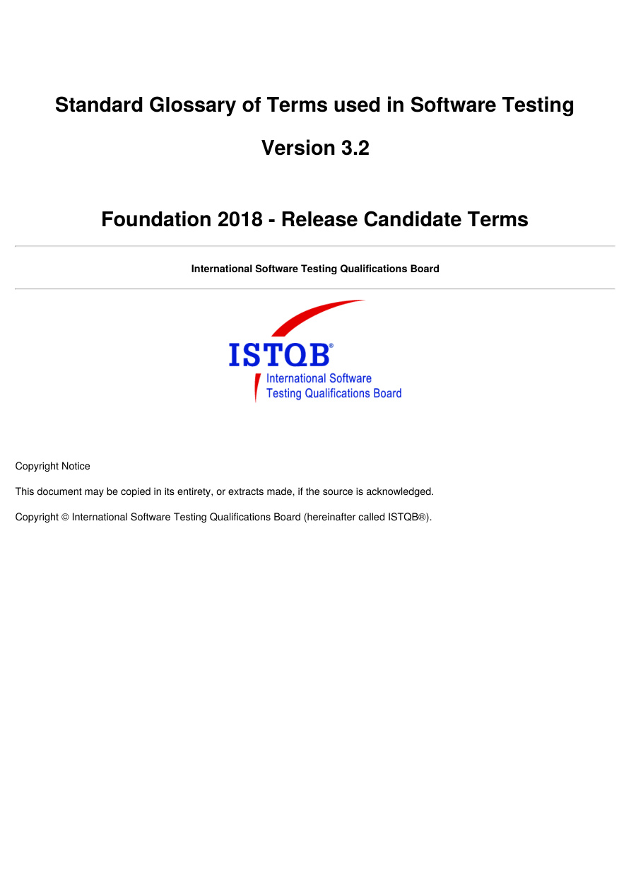 ISTQB Glossary 3.2 PDF – ISTQB