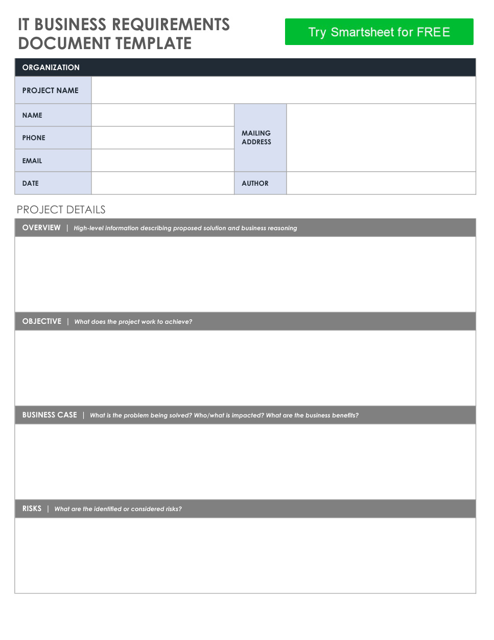 IT BRD Template PDF – Unknown