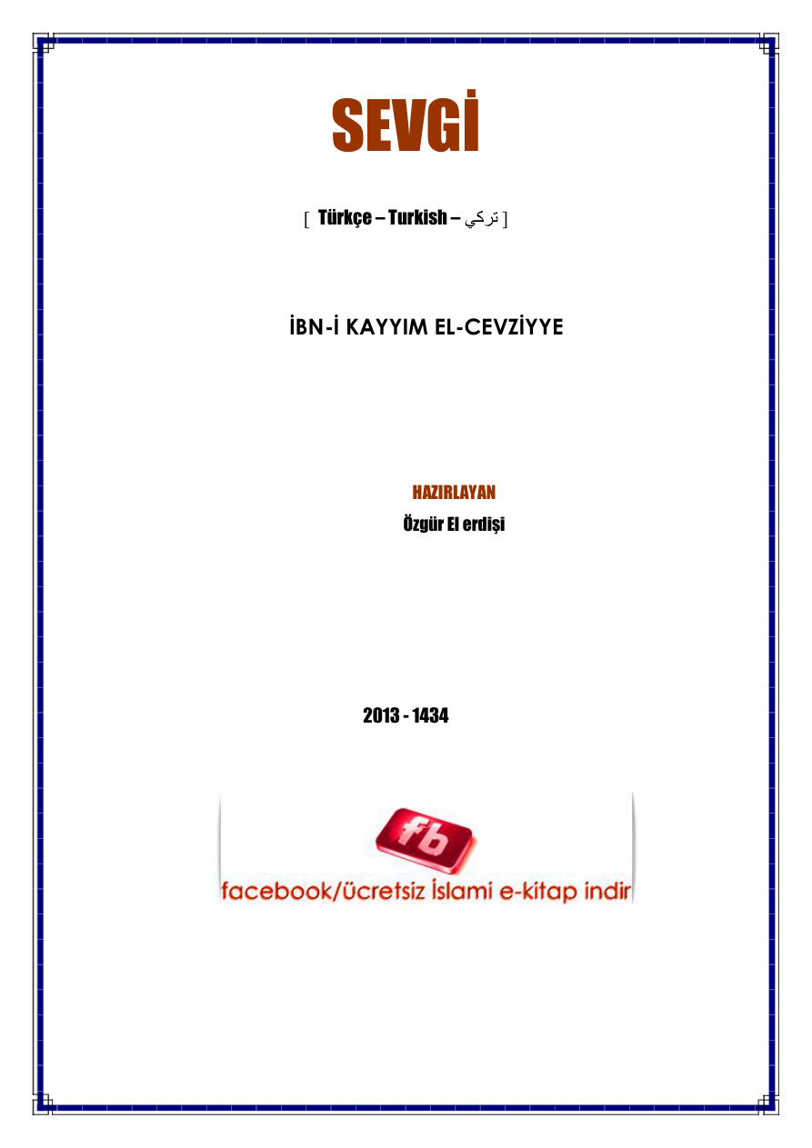 Sevgi PDF – İbn-i Kayyim El-Cevziyye