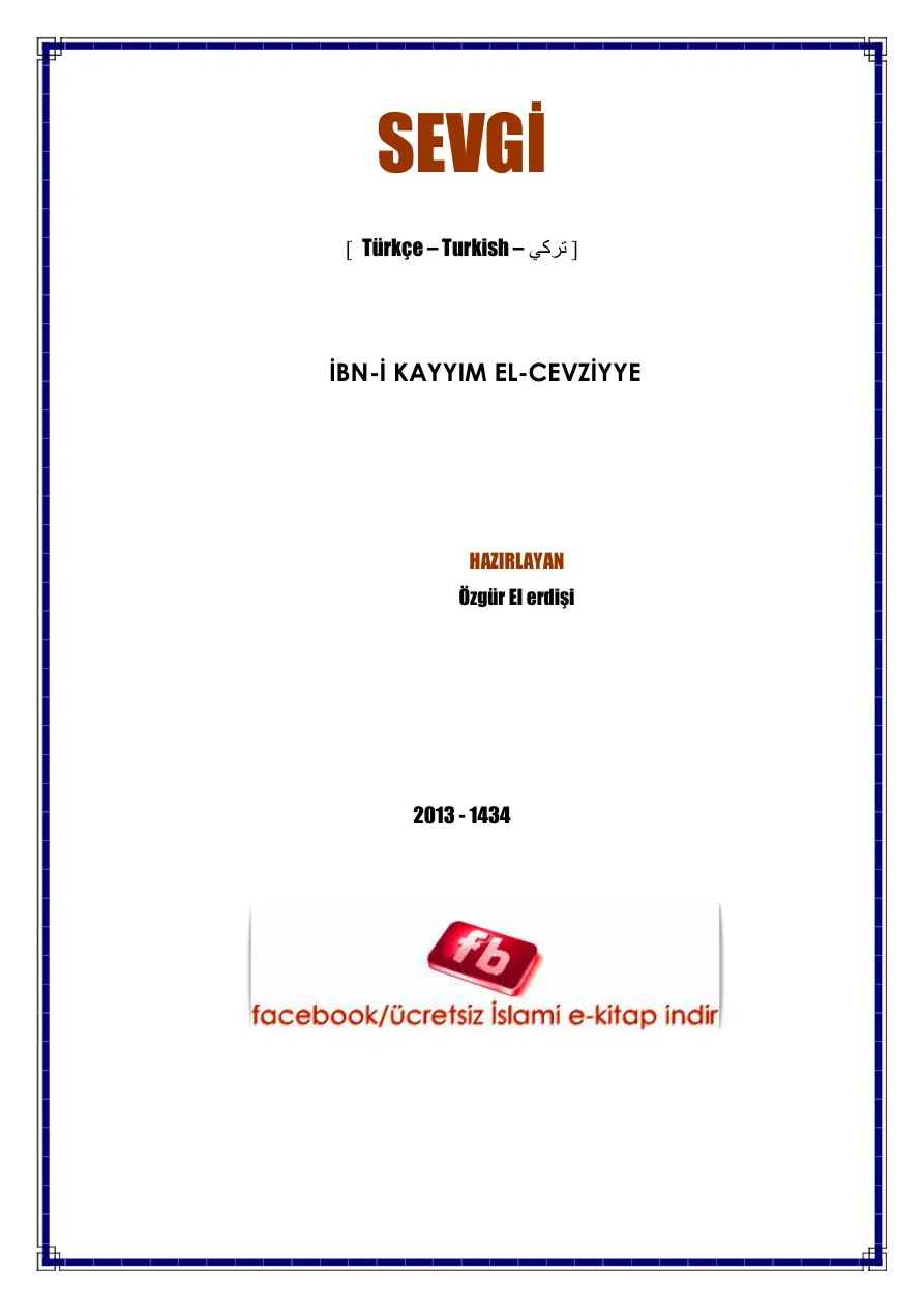Sevgi PDF – İbn-i Kayyim El-Cevziyye