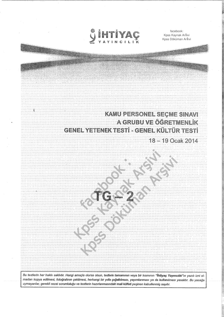 İhtiyaç 2014 TG 2 GYGK PDF – İhtiyaç Akademi Komisyon