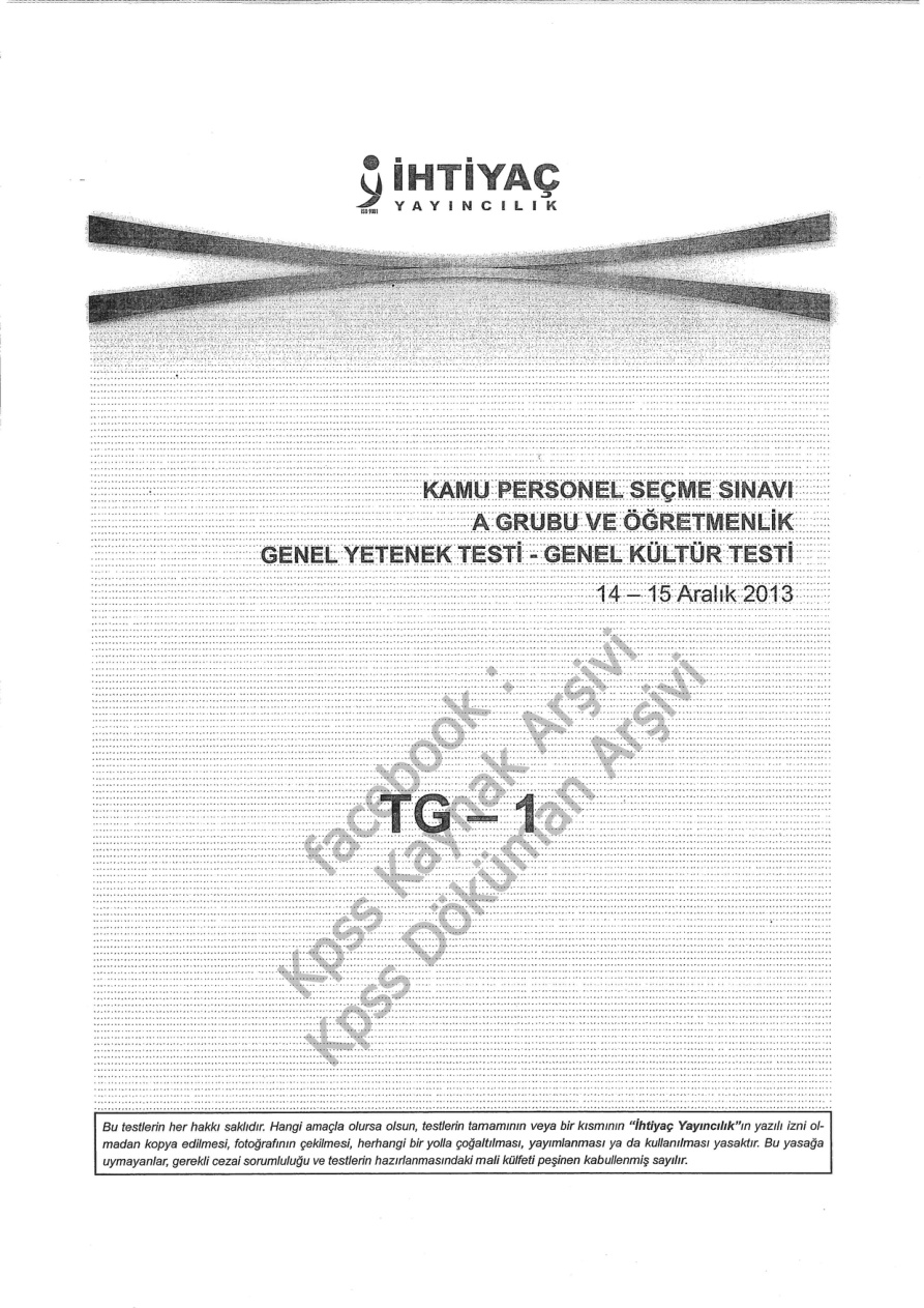 İhtiyaç 2014 TG 1 GYGK PDF – İhtiyaç Akademi Komisyon