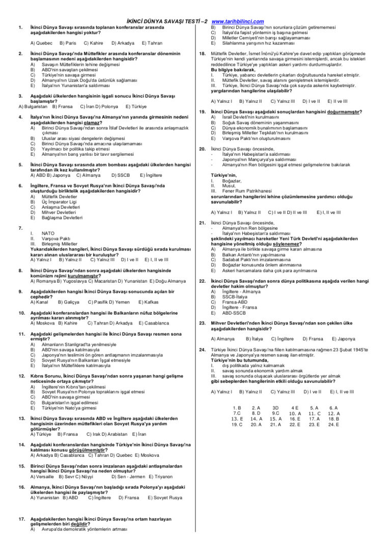 İkinci Dünya Savaşı Testi 2kpss Kitap Kapağı
