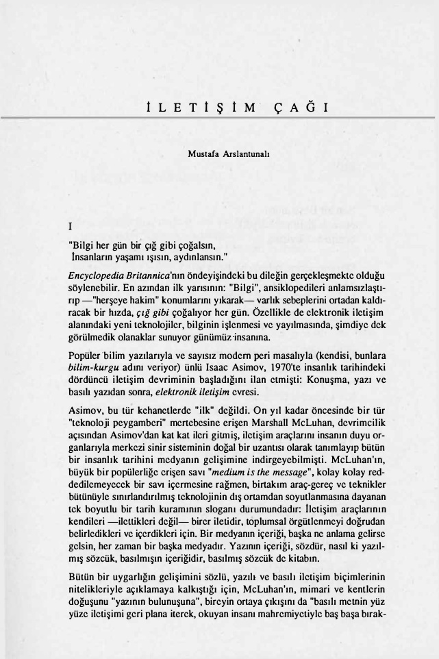 İletişim Çağı PDF – Mustafa Arslantunalı