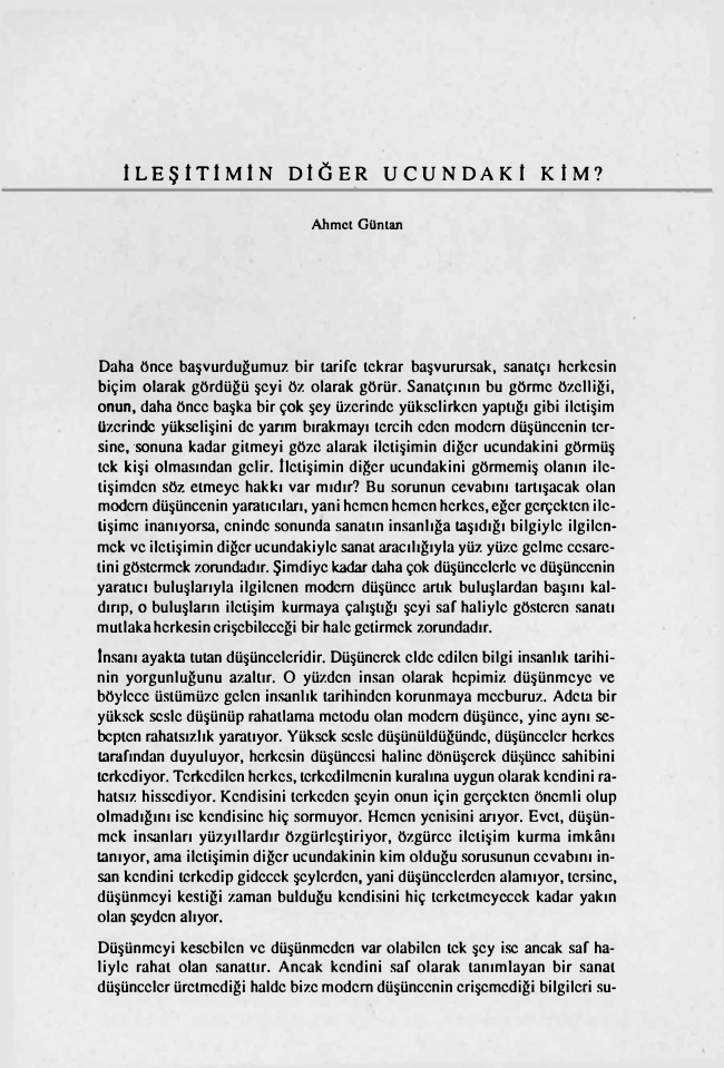 İletişimin Diğer Ucundaki Kim PDF – Ahmet Güntan