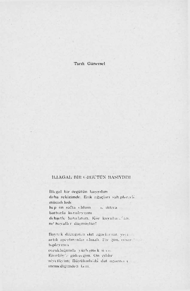 İllegal Bir Örgütün Başıydım PDF – Tarık Günersel