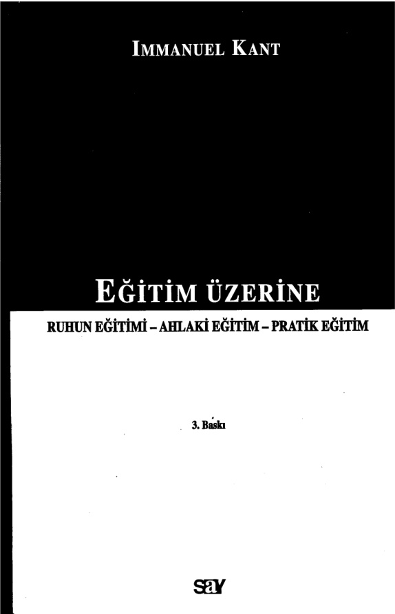 Eğitim Üzerine PDF – Immanuel Kant
