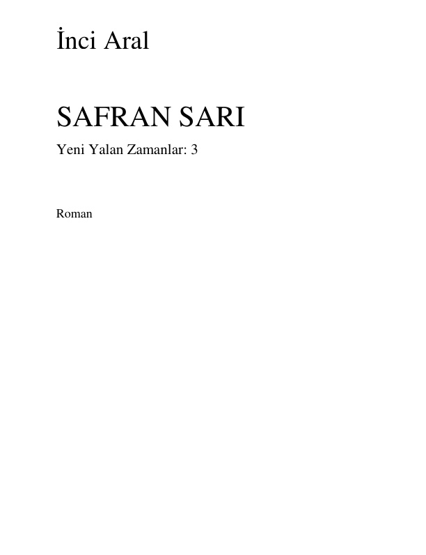 Safran Sarı PDF – İnci Aral
