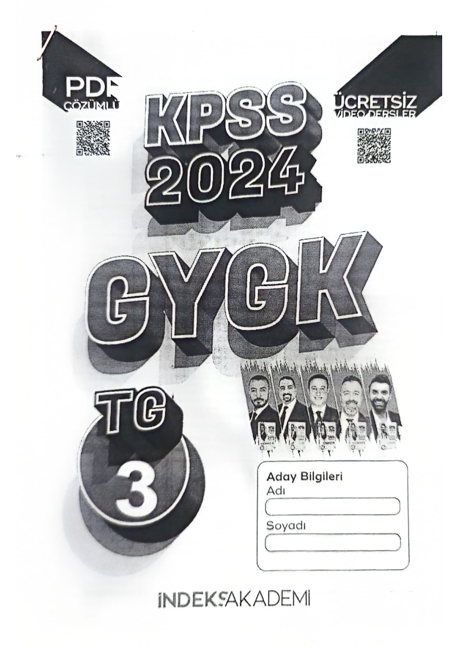 İndeks 2024 TG 3 KPSS PDF – İndeks Akademi Komisyon
