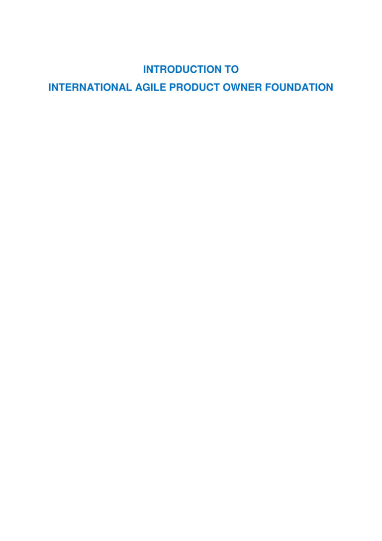 International Agile Product Owner Foundation Study guide Kitap Kapağı