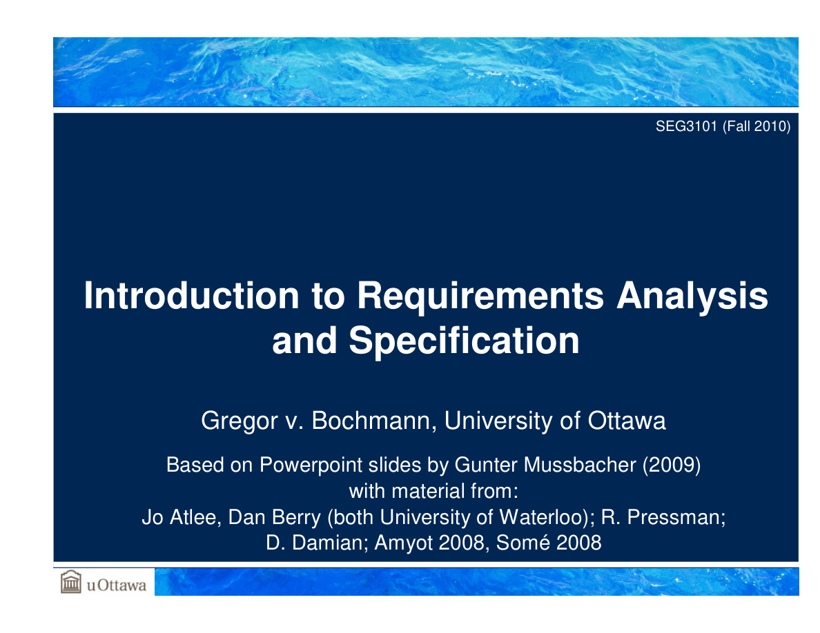 Intro to Analysis and Specification PDF – Unknown
