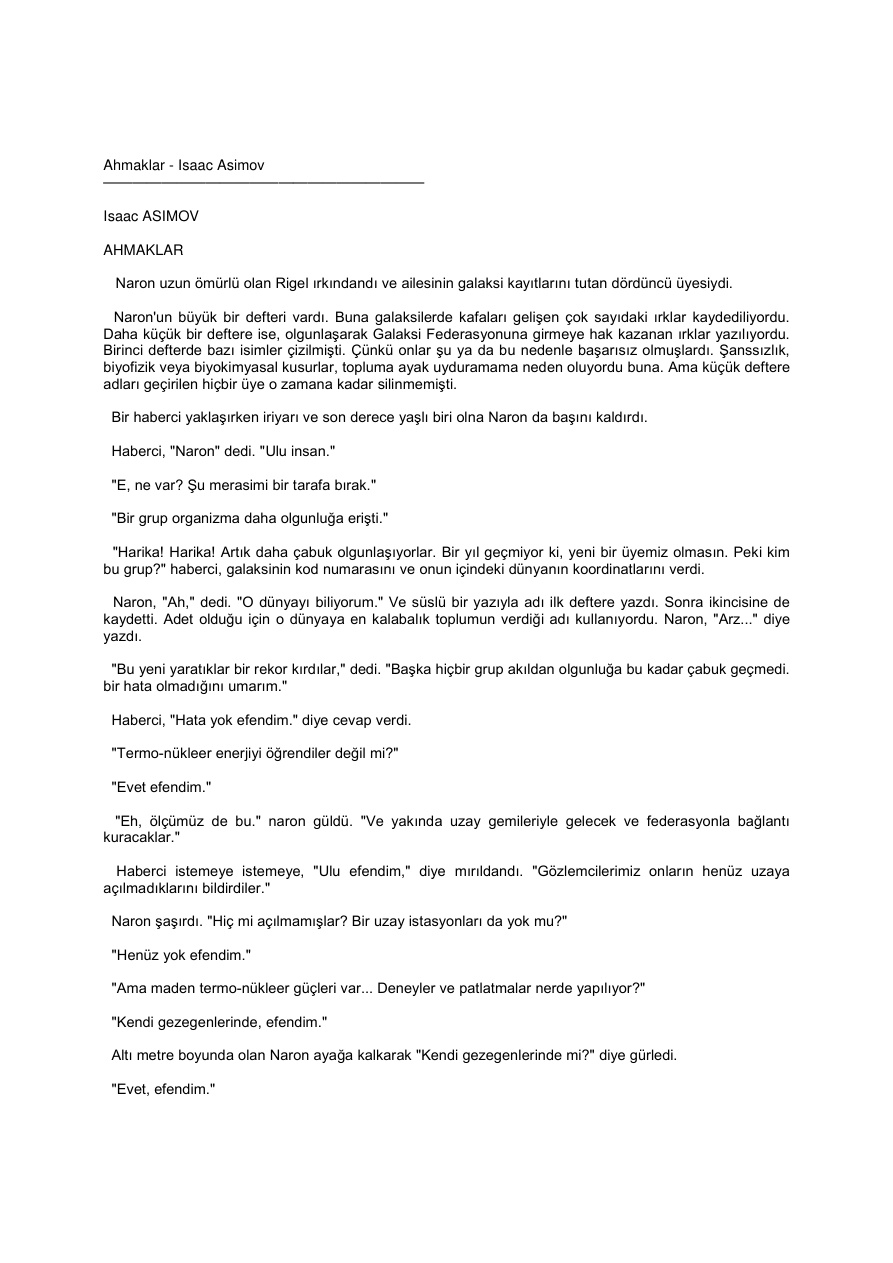 Ahmaklar PDF – Isaac Asimov