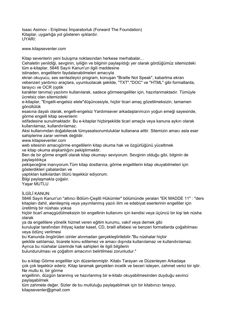 Erişilmez İmparatorluk PDF – Isaac Asimov