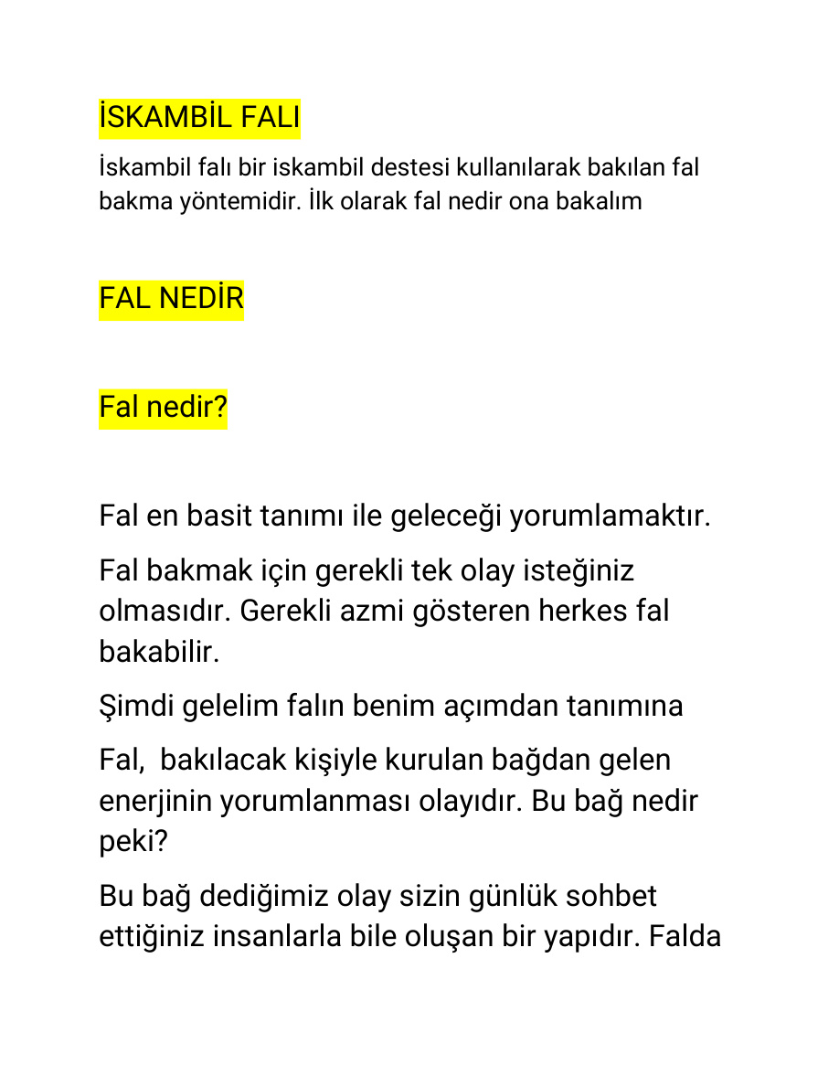 İskambil Falı Nasıl Bakılır PDF – Bilinmiyor / Kolektif