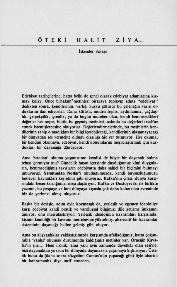 Öteki Halit Ziya PDF – İskender Savaşır