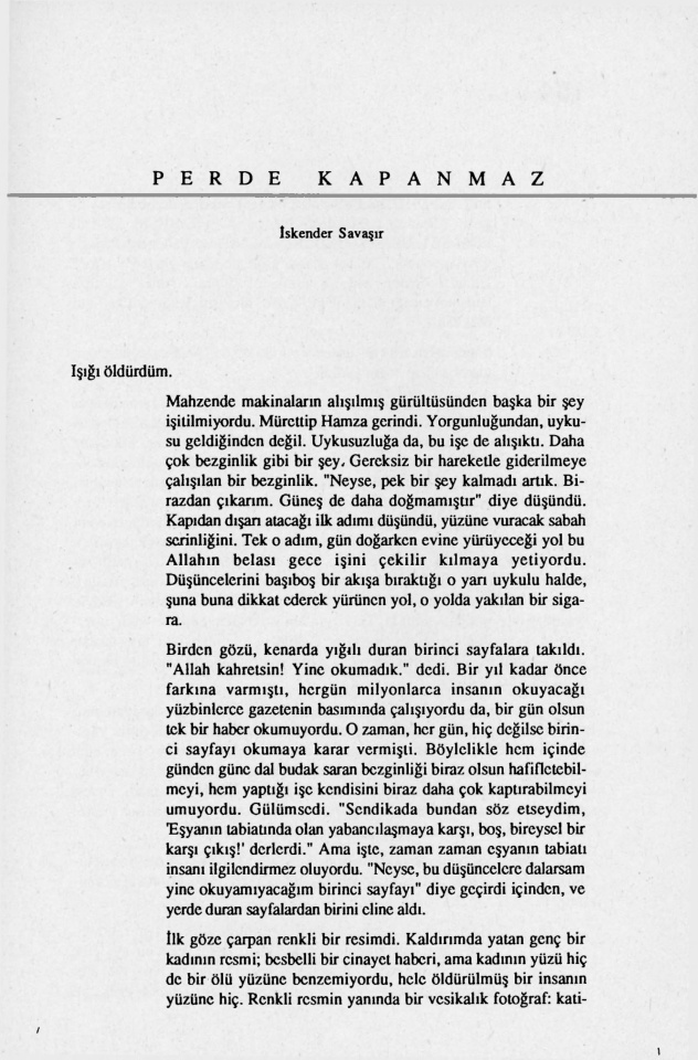 Perde Kapanmaz PDF – İskender Savaşır