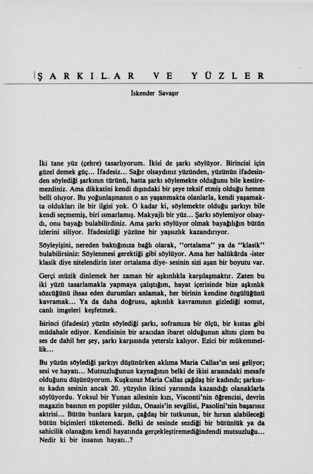 Şarkılar ve Yüzler PDF – İskender Savaşır